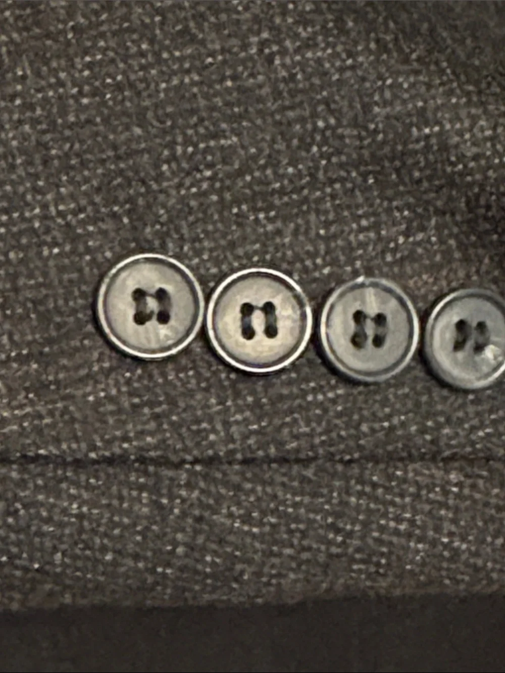 Nino Cerruti Rue Royale Men's Double-Breasted Charcoal Gray Wool Blazer 44R